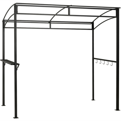 Gymax 7'x4.5' Grill Gazebo Outdoor Patio Garden BBQ Canopy Shelter Storage Hook Brown