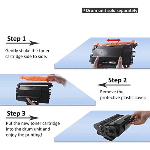 2 PACK - WINGOMART - High Yield Brand New Compatible Brother TN760/TN-760/TN730/TN-730 Black Toner Cartridge