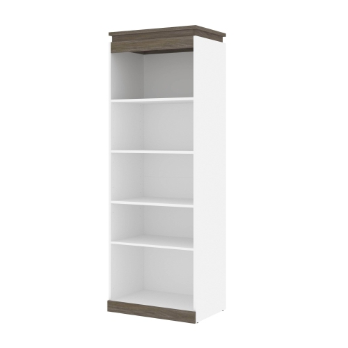 Orion 30"W Shelving Unit - White & Walnut Grey