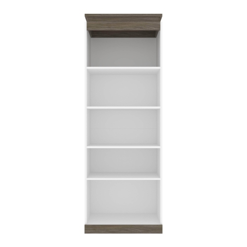 Orion 30"W Shelving Unit - White & Walnut Grey