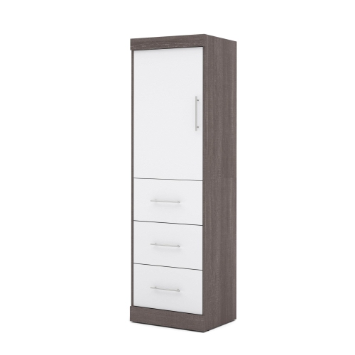 Armoire Nebula 25“ - Gris écorce et blanc