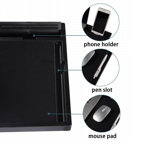 MOUSTACHE Adjustable Lap Desk with Device Ledge Mouse Pad Storage & Phone Slot for up to 15.6 inch Laptop Stand for Bed & Couch