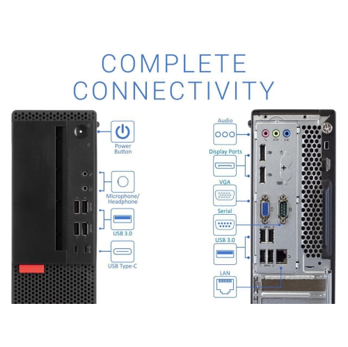 Refurbished - Lenovo ThinkCentre M910s Desktop Computer SFF - Intel Core i5 (6th Gen) i5-6500T 3.2 GHz - 16GB DDR4 RAM - 256GB SSD - Windows 10 Pro