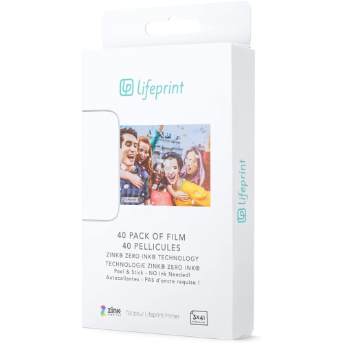 Lifeprint 40 Pack of Film for Lifeprint Augmented Reality Photo and Video Printer. 3x4.5 Zero Ink Sticky Backed Film
