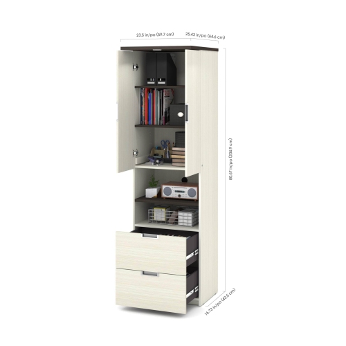Lumina Storage Unit with 2 Drawers - White Chocolate