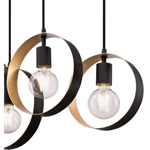 Olympus Contemporary Chandelier - Black/Gold