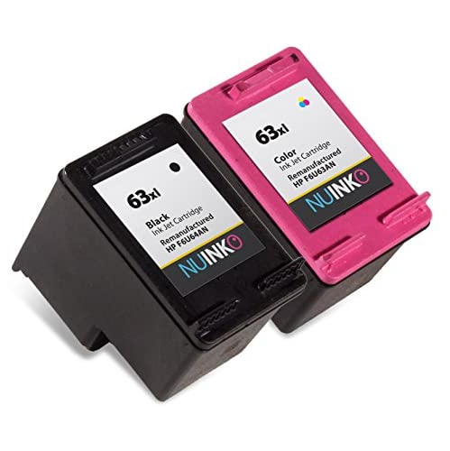 NUINKO  2 Pack Remanufactured HP 63Xl Ink Cartridge for HP Envy 4520 Deskjet 3630 2130 2132 3632 3634 Officejet 3830