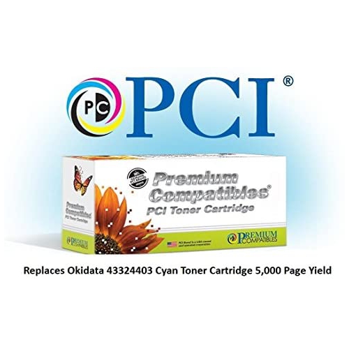 Premium Compatibles Inc. 43324403-PCI Replacement Ink and Toner Cartridge for Okidata Printers, Cyan