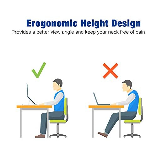 Besign LS01 Adjustable Laptop Stand, Ergonomic Riser Notebook Computer Holder Stand Compatible with Air, Pro, Dell, HP,
