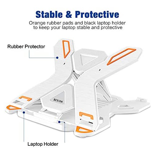 Besign LS01 Adjustable Laptop Stand, Ergonomic Riser Notebook Computer Holder Stand Compatible with Air, Pro, Dell, HP,