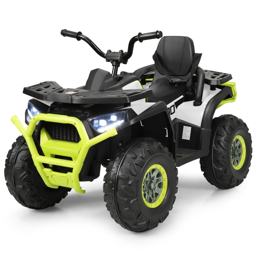 Gymax 12V Electric Kids Ride On Car ATV 4-Wheeler Quad w/ LED Light Black/Red/White
