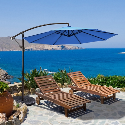 Gymax 10 ft Patio Cantilever Offset Umbrella Yard Garden Outdoor w/ 8 Ribs