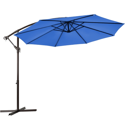 Gymax 10 ft Patio Cantilever Offset Umbrella Yard Garden Outdoor w/ 8 Ribs