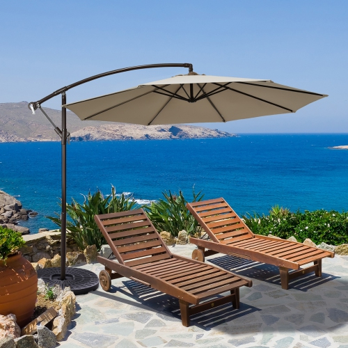 Gymax 10 ft Patio Cantilever Offset Umbrella Yard Garden Outdoor w/ 8 Ribs
