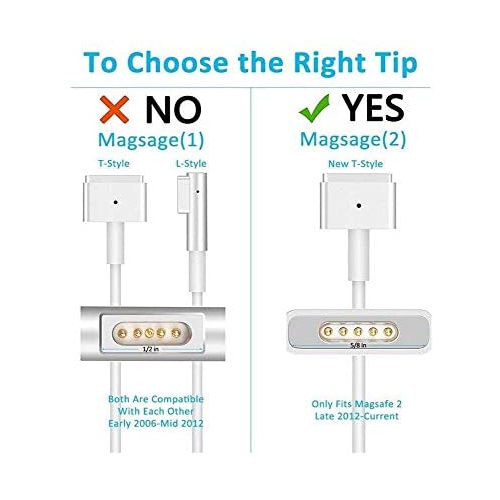 Mac Book Pro Charger - 85W 2 T-Tip Adapter Charger for Mac Book Pro 13 15 and 17 Inch with Retina Display - (Late 2012