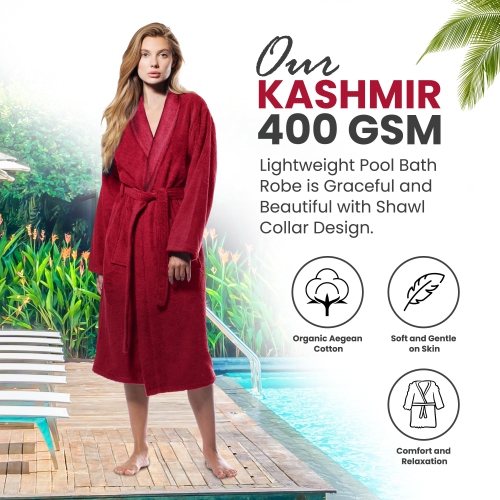 Terry Cloth Bathrobes for Women 100% Cotton Robes Soft Women Bathrobe Towel Spa Robe adult Hotel Robe Warm Bathrobe