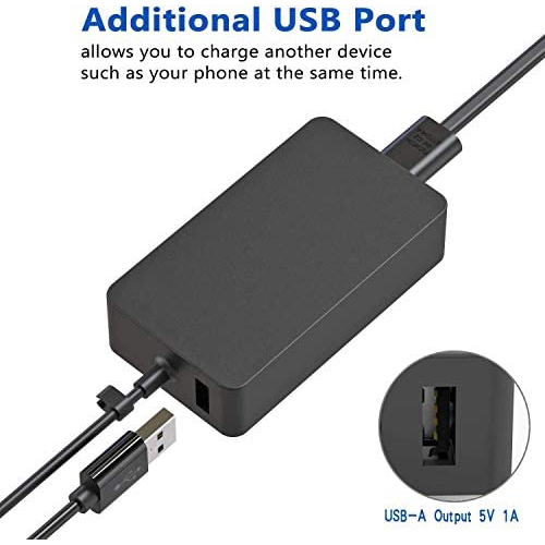Surface Pro Charger 44W,for Surface Pro 3 Pro 4 Pro 5 Pro 6 Pro 7 Pro X Surface Go 1 2 Surface Laptop 1 2 3 Surface