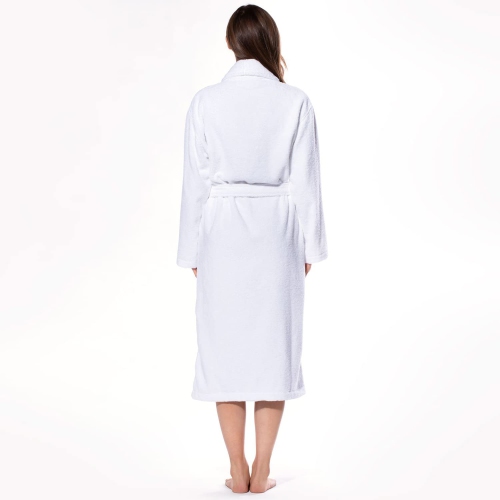 Canadian Linen Everest Shawl Collar Cotton Terry Bathrobe, 100% Ring Spun Cotton 350 GSM Housecoat Unisex Two Large Pocket Sleepwear - Super Soft