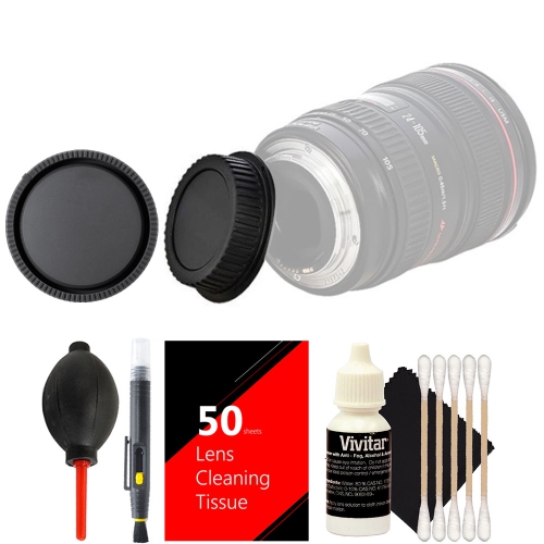 Vivitar Rear & Front Caps for Nikon + Lens Pen + Dust Blower + 50 Cleaning Tissue + 3pc Cleaning Kit