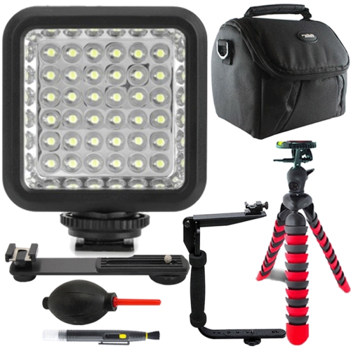 36 LED Photo & Video Light + Flash Bracket + Lens Pen + Dust Blower + Flexible Tripod