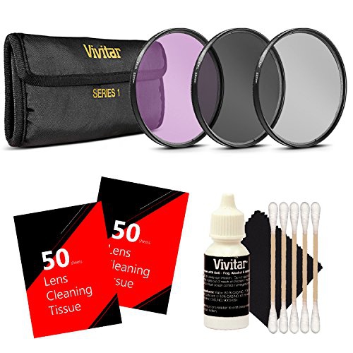 TEDS  Vivitar 67MM Professional Multi-Coated Digital Uv Cpl Fld Camera Lens Filter Kit + Lens Cap + Lens Cap Holder + 3 Piece Cleaning Kit for All