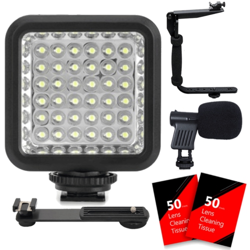 TEDS  36 Led Photo & Video Light + Microphone + Flash Bracket + 100 Lens Tissue