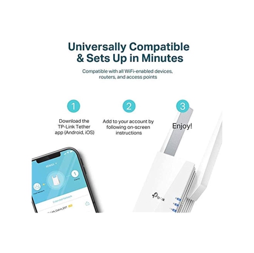 TP-LINK WIFI EXTENDER AX1500 WiFi Extender Internet Booster, WiFi 6 Range Extender Covers up to 1500 sq. ft. and 25 Devices, Dual Band up to 1.5Gbps