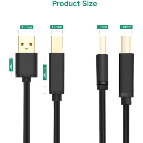 [4Pack] USB Printer Cable USB 2.0 A Male to B Male 5M