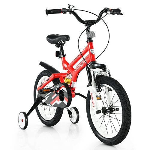 Gymax 16'' Kids Bike Toddlers Adjustable Freestyle Bicycle w/ Training Wheels