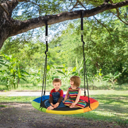Gymax 40'' 770 lbs Flying Saucer Tree Swing Kids Gift w/ 2 Tree Hanging Straps