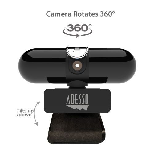 CYBERTRACK H7 - 2K QUAD HD Webcam with Autofocus, Built-In Dual Microphones, Tripod-Ready Clip and Privacy Shutter