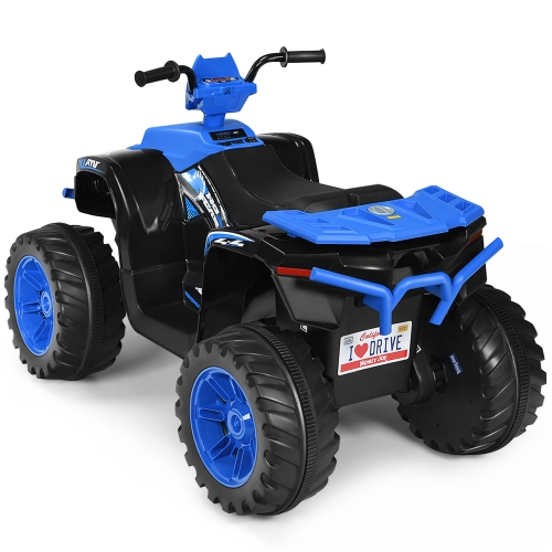 Voiture électrique 12 V de Marque Gymax Pour Enfants Quad 4 Roues Tout Terrain Avec Musique Et Lumière LED Marine