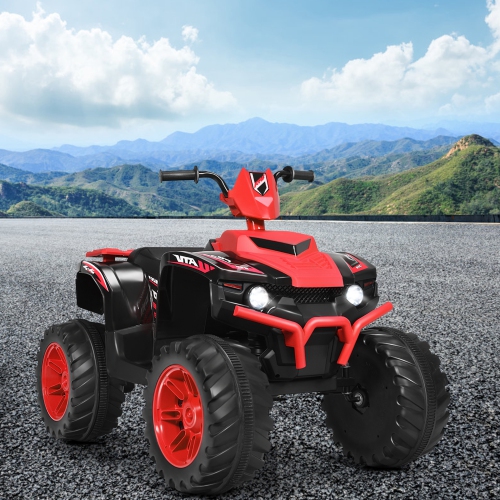 Voiture électrique 12 V de Marque Gymax Pour Enfants Quad 4 Roues Tout Terrain Avec Musique Et Lumière LED Rouge