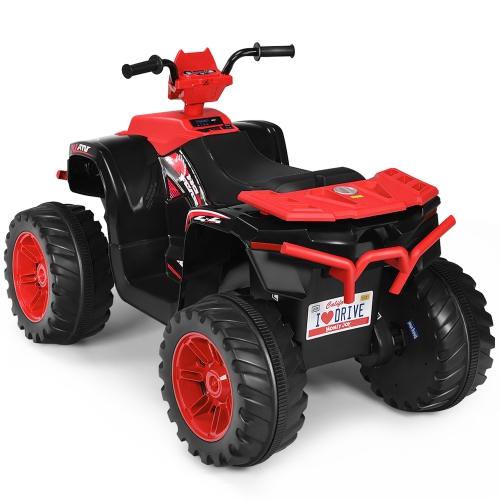 Voiture électrique 12 V de Marque Gymax Pour Enfants Quad 4 Roues Tout Terrain Avec Musique Et Lumière LED Rouge