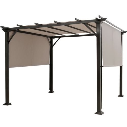 Gymax 10' X 10' Pergola Kit Metal Frame Gazebo &Canopy Cover Patio Furniture Shelter