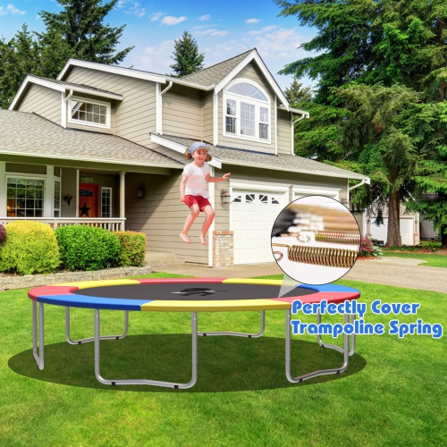 Gymax 8-14FT Trampoline Replacement Safety Pad Bounce Frame Waterproof Spring Cover