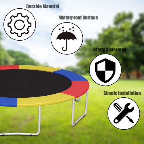 Gymax 8-14FT Trampoline Replacement Safety Pad Bounce Frame Waterproof Spring Cover