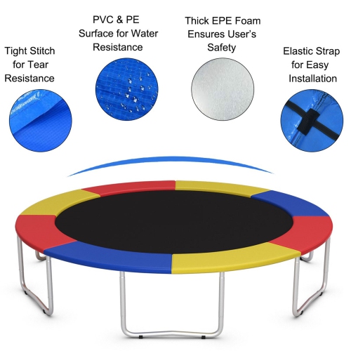 Gymax 8-14FT Trampoline Replacement Safety Pad Bounce Frame Waterproof Spring Cover
