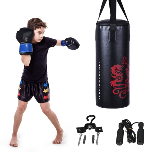 Gymax Kid's Boxing Suit Exercise Boxing Set w/ Sandbag Gloves Hook & Jump Rope