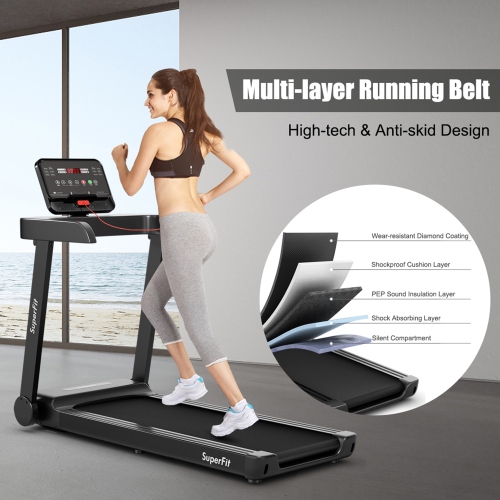 Gymax 2.25HP Electric Motorized Running Machine Treadmill w/ LED Display App Control