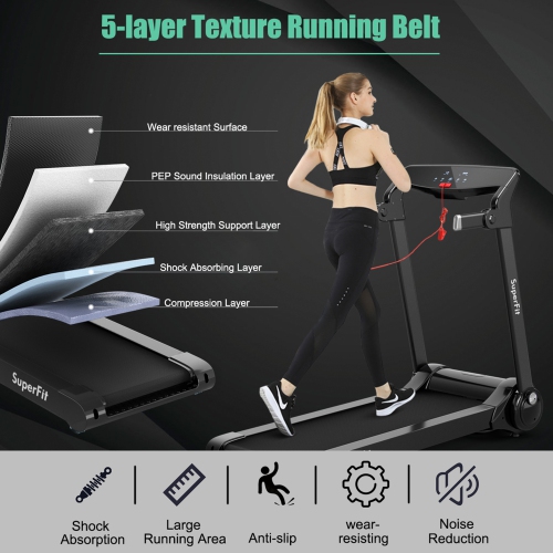 Gymax Folding Electric Treadmill 3.0HP Exercise Running Machine w/ App Control