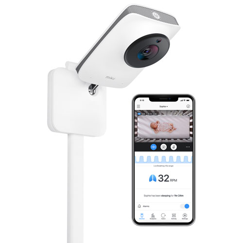 Interphone de surveillance vidéo intelligent avec suivi respiration/sommeil Pro de Miku