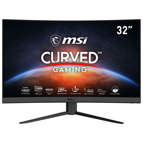 MSI Optix 32" 1440p WQHD 165Hz 1ms Curved VA LED FreeSync Gaming Monitor - Black