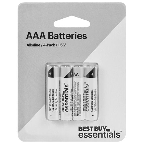 Piles alcalines AAA Best Buy Essentials - Paquet de 4 - Exclusivité Best Buy