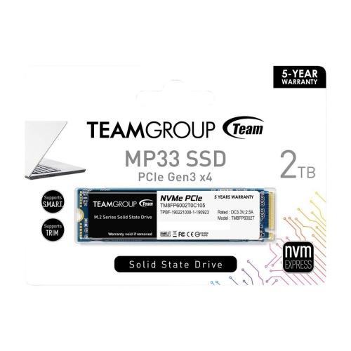 TEAMGROUP MP33 2TB NVMe PCIe Gen3x4 M.2 2280 Solid State Drive SSD