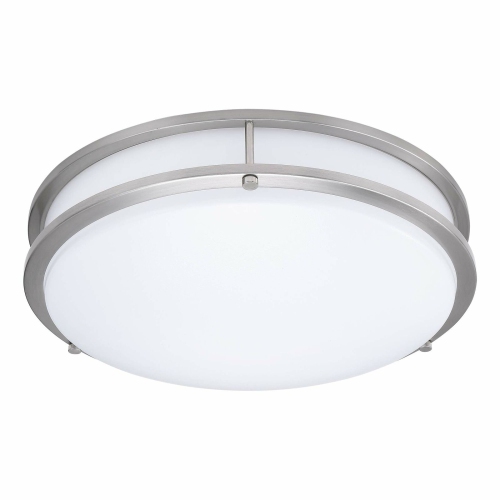 QPlus 12 Inch LED Architectural Flush Mount 18 Watts - Brushed Nickel-3000K-2PK