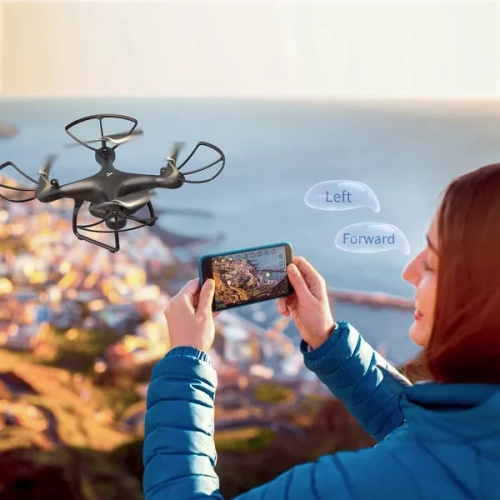 Snaptain SP650 2K Drone with Camera, HD Live Video Camera Drone for Beginners w/Voice Control, Gesture Control, Circle Fly, High-Speed Rotation,