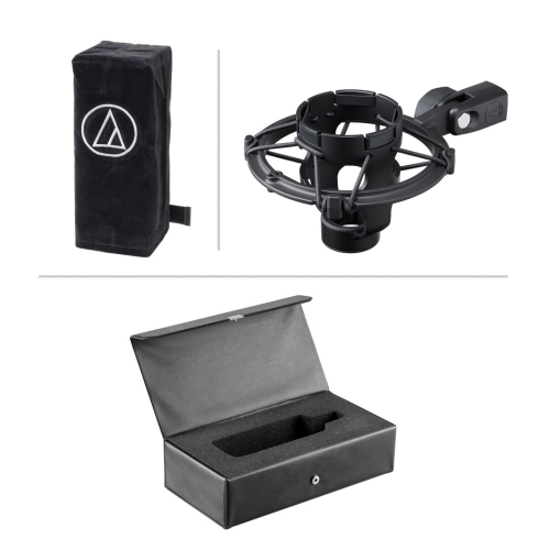 Microphone de studio à adresse latérale AT4033a d'Audio-Technica avec support amortisseur
