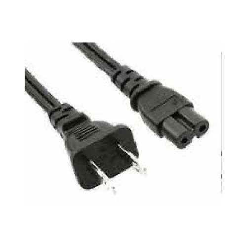 6 ft. - 2-Pin AC Power Cord Cable for Laptops - Black