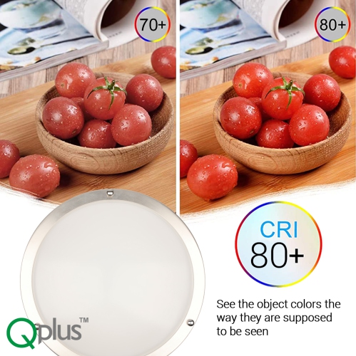 14 Inch Flush Mount LED Ceiling Light 25 Watts 1680 Lumens - Brushed Nickel-3000K Warm White- 1PK